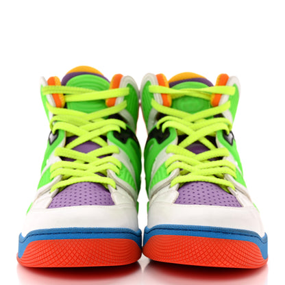 Gucci Demetra Womens Basket High Top Sneakers 37.5 Great White Shine Purple 2 of 13