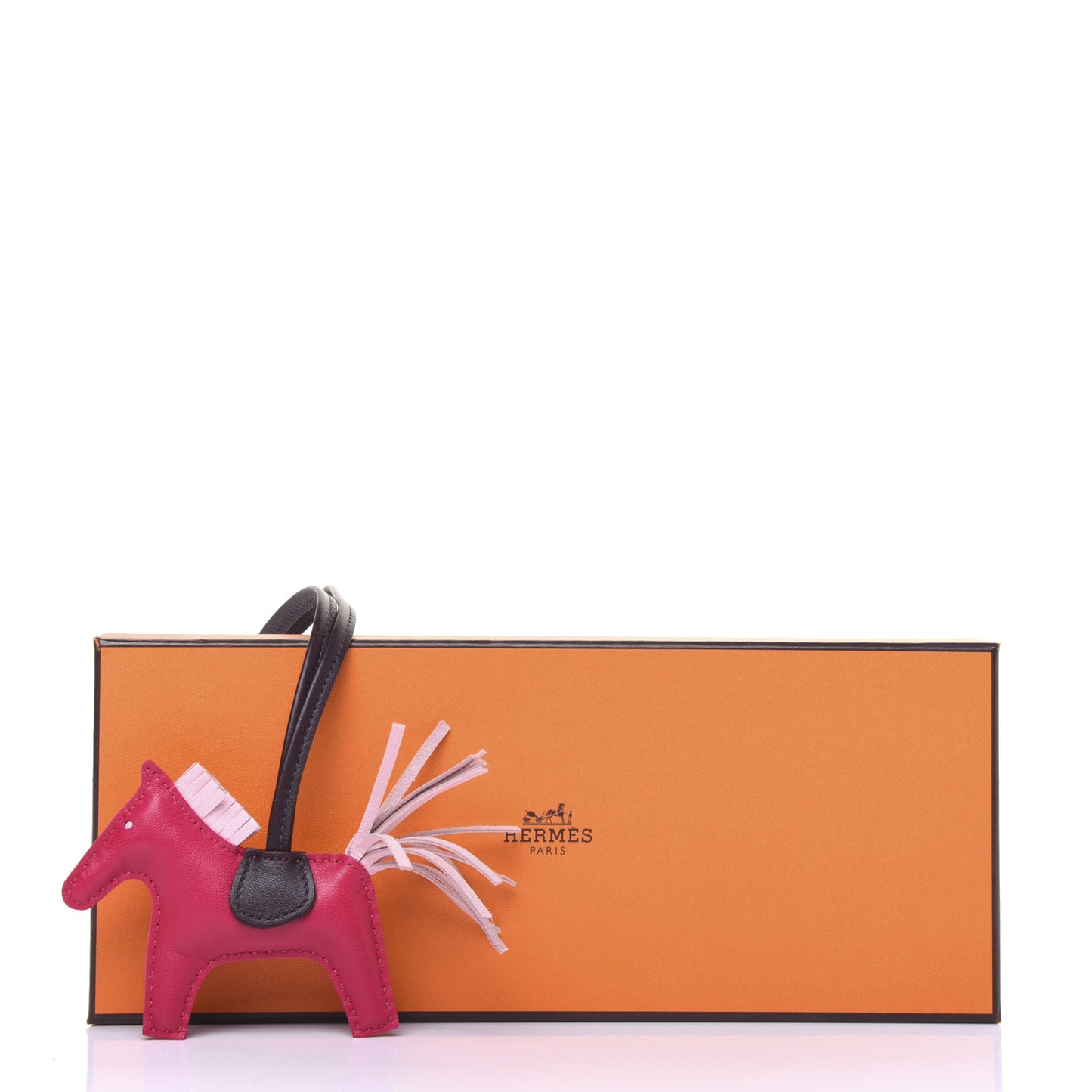 Milo Lambskin Grigri Rodeo Horse Bag Charm PM Rose Sakura Framboise Rouge Sellier