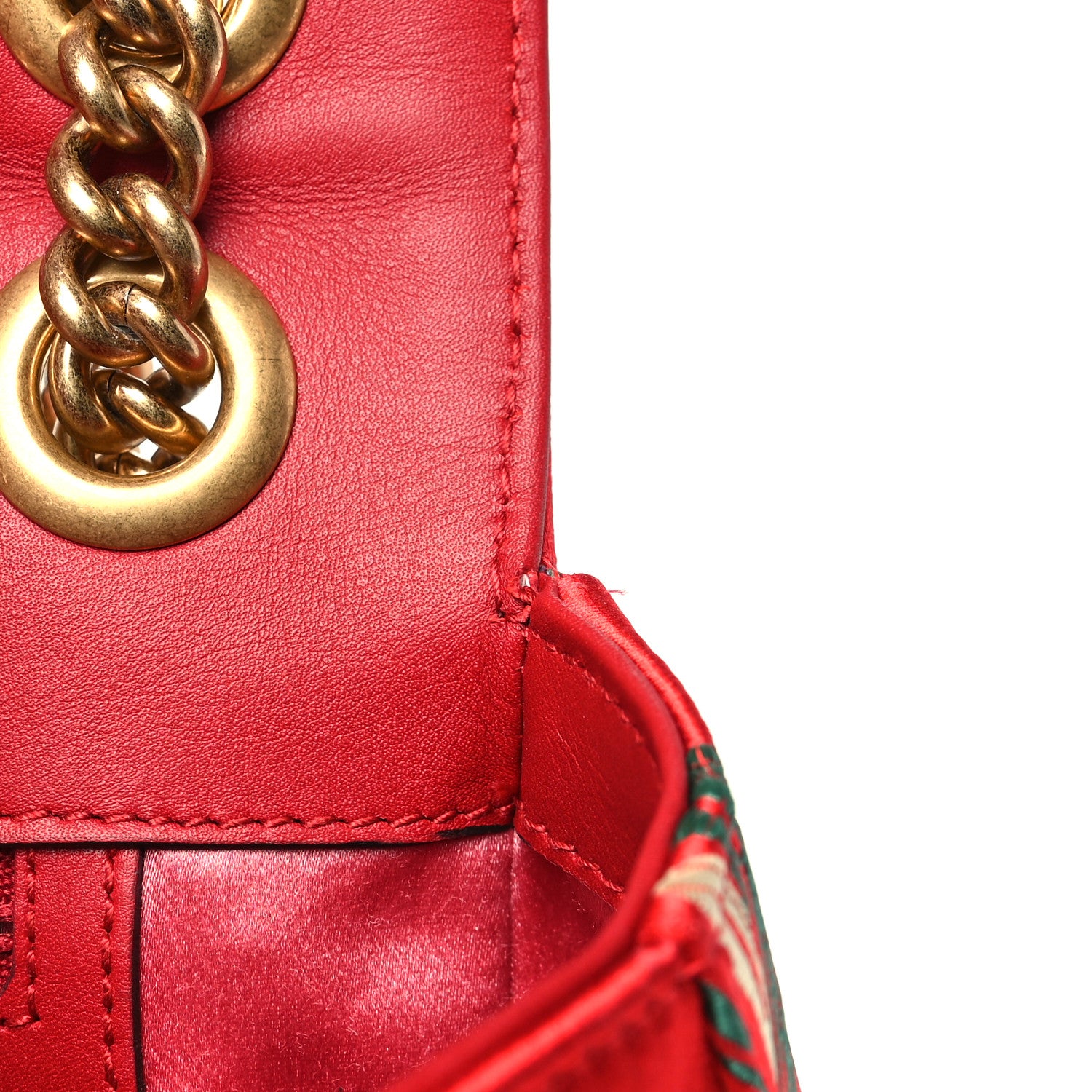 Gucci Jacquard Matelasse Floral Medium GG Marmont Shoulder Bag Red 11 of 13