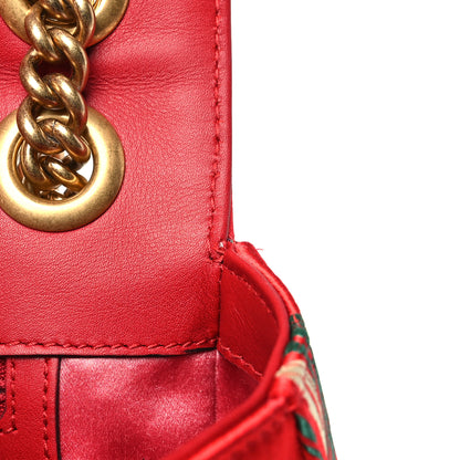 Gucci Jacquard Matelasse Floral Medium GG Marmont Shoulder Bag Red 11 of 13
