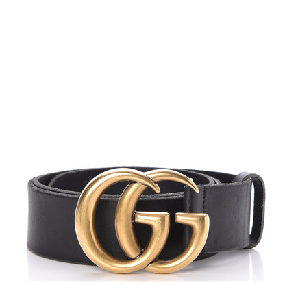 Gucci Faded Calfskin Double G 40mm Belt 80 32 Black 1 of 6