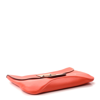 Hermes Swift Taurillon Clemence Vache Hunter Virevolte Pochette Orange Poppy 4 of 7