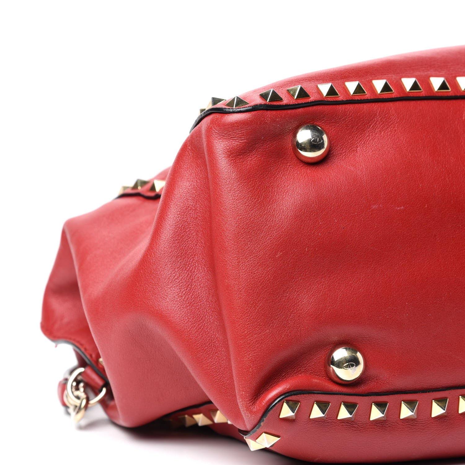 Valentino Garavani Vitello Medium Rockstud Tote Rosso Valentino 7 of 9