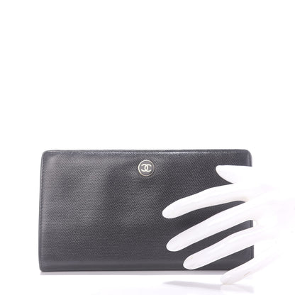 Chanel Grained Calfskin CC Button Yen Wallet Black 2 of 10
