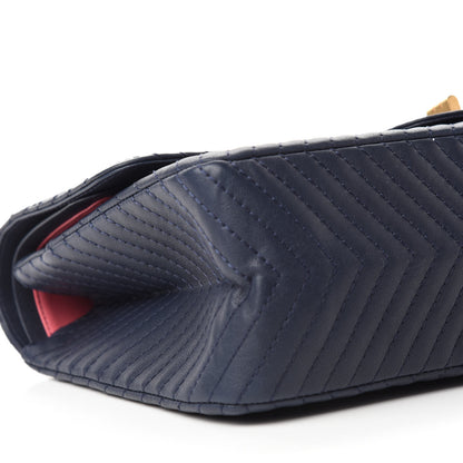 Chanel Sheepskin Chevron Quilted 2.55 Reissue 226 Flap Navy Blue 7 of 12