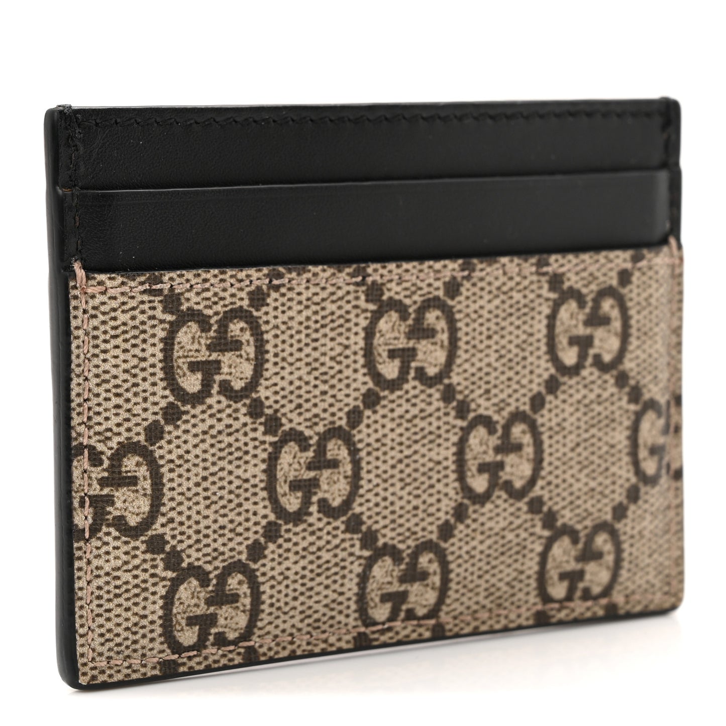 GG Supreme Monogram Bee Print Card Holder Black