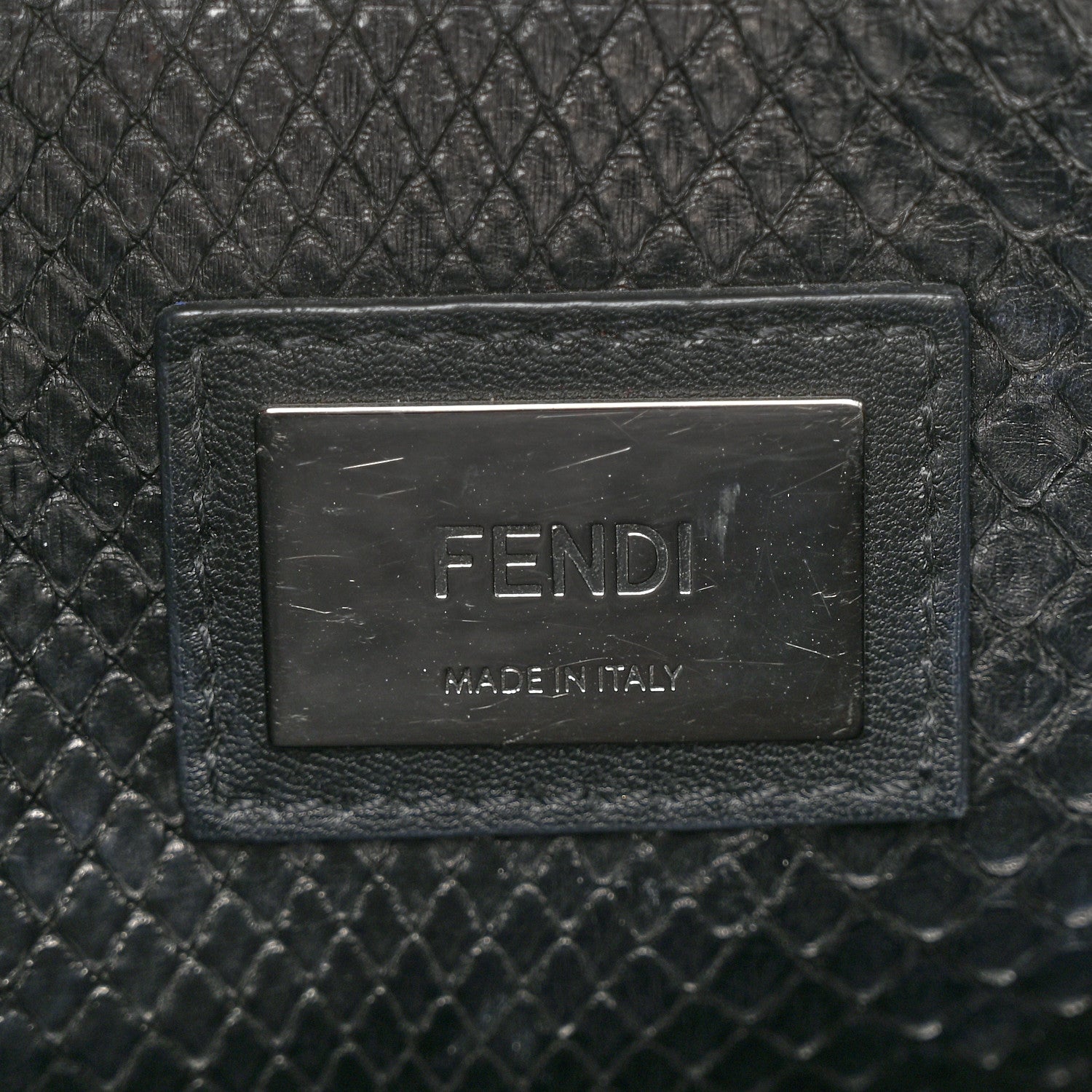 Fendi Vitello Seta Snakeskin Crocodile Monster Eyes Medium Peekaboo Iconic Satchel Black Girasole 6 of 10