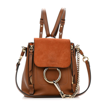 Chloe Suede Calfskin Mini Faye Backpack Tan 1 of 10