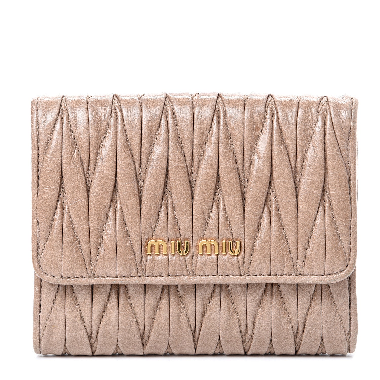 Miu Miu Nappa Matelasse Lux Flap Wallet Cammeo 1 of 14