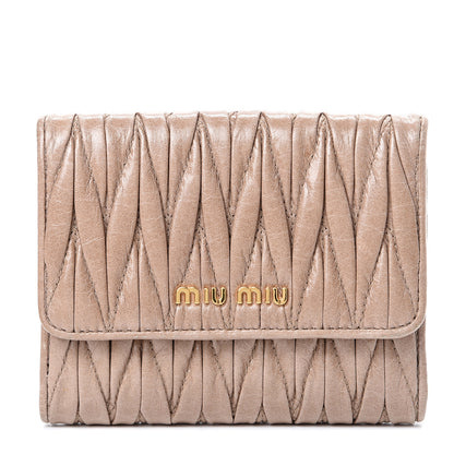 Miu Miu Nappa Matelasse Lux Flap Wallet Cammeo 1 of 14