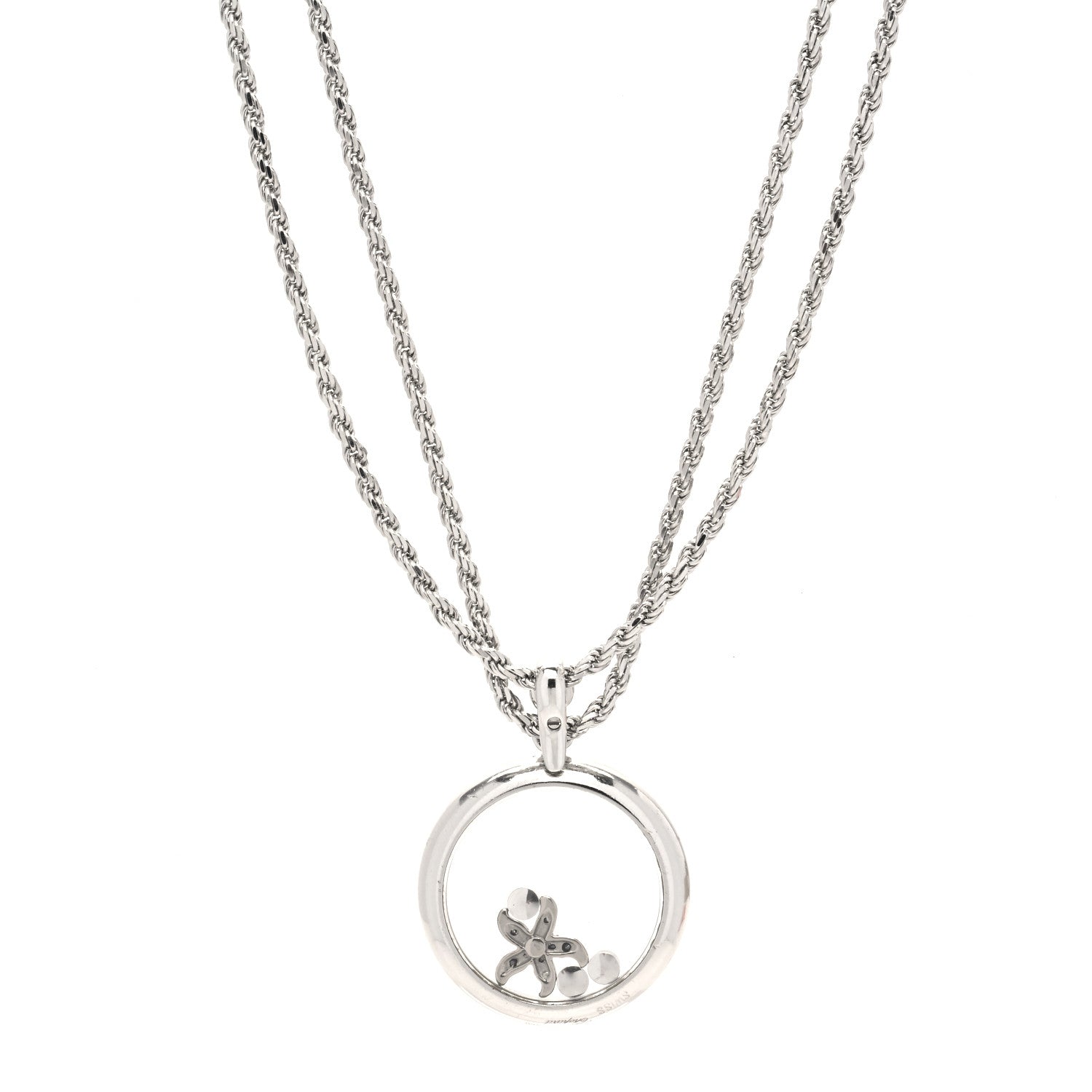 Chopard 18K White Gold Diamond Black Diamond Happy Diamonds Starfish Pendant Necklace 4 of 7