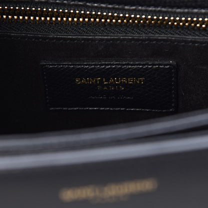 Saint Laurent Textured Calfskin Medium Classic Monogram Universite Bag Black 6 of 9