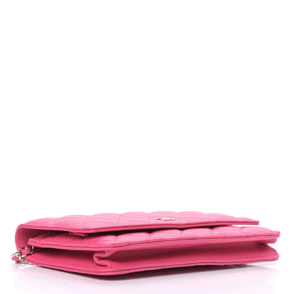 Chanel Lambskin Quilted Wallet On Chain WOC Pink 4 of 10