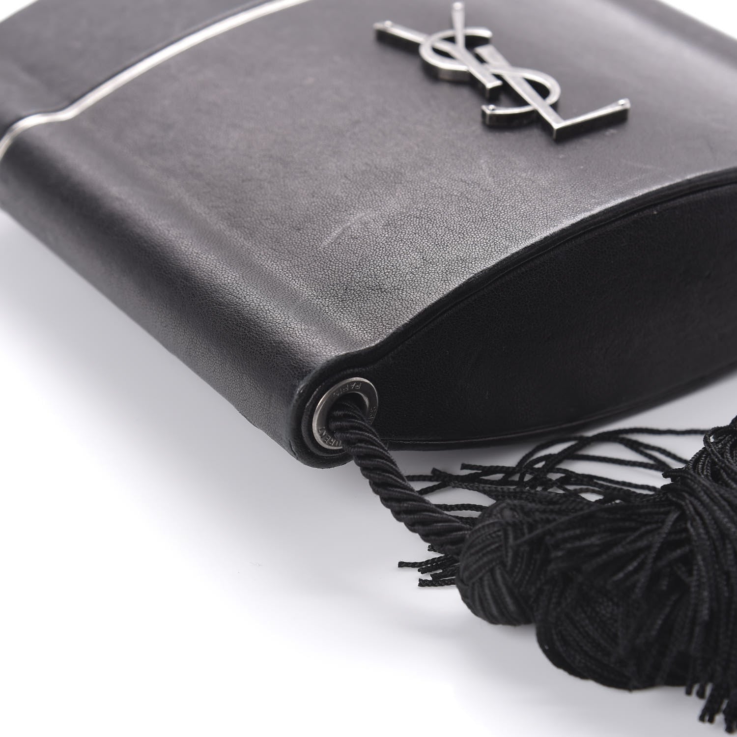 Saint Laurent Lambskin Monogram Opyum Tassel Bag Black 6 of 10