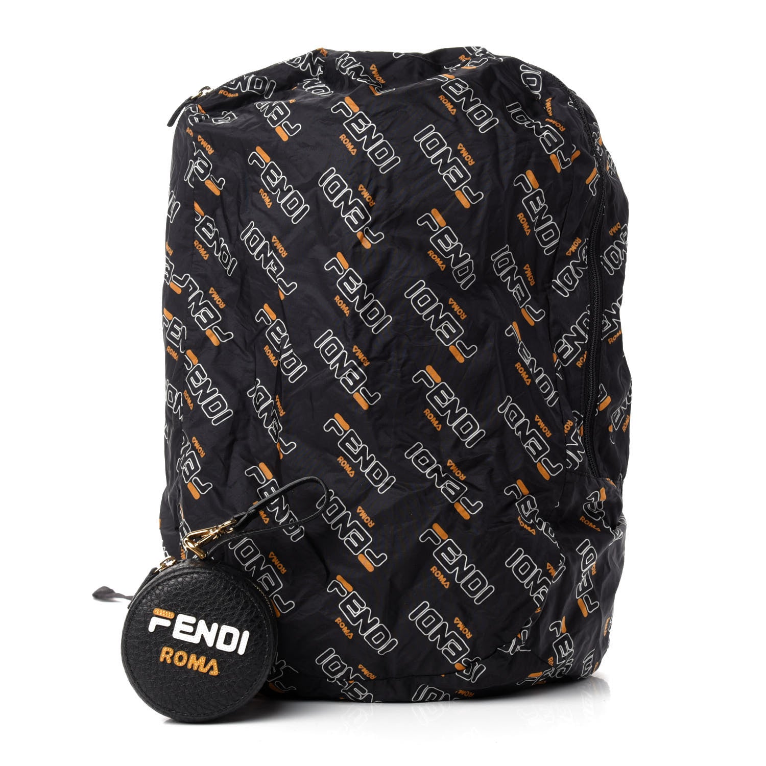 Fendi X FILA Calfskin Mania Backpack Help Bag Charm Black 11 of 11