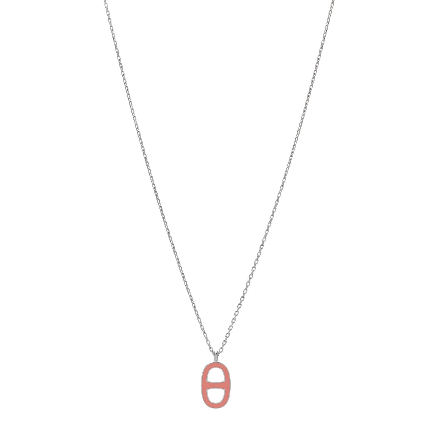 Hermes Laquered Iliade Pendant Necklace Pink 1 of 3