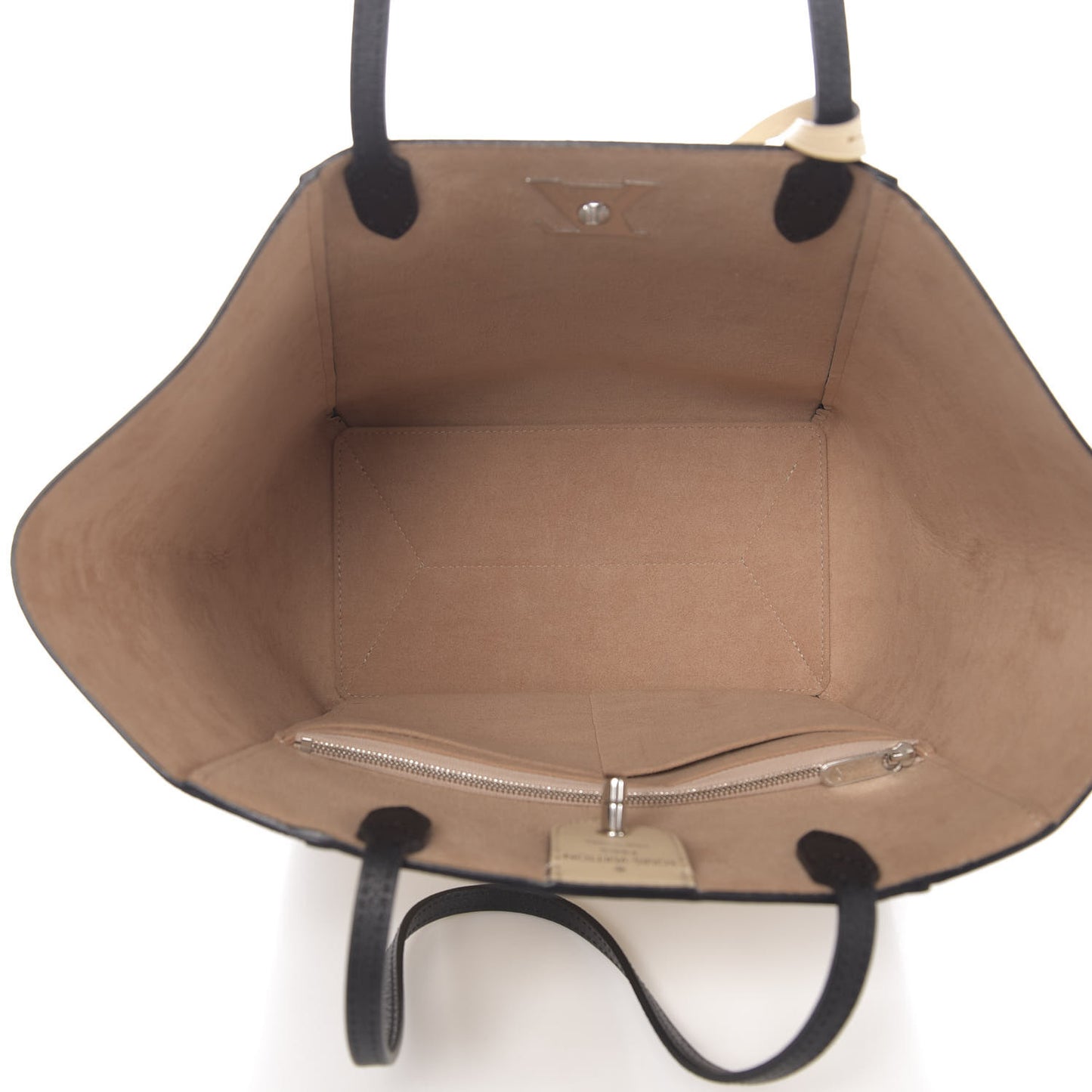 Calfskin Lockme Go Tote Black Vanilla