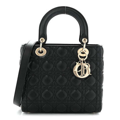 Christian Dior Lambskin Cannage Medium Lady Dior Black 1 of 11