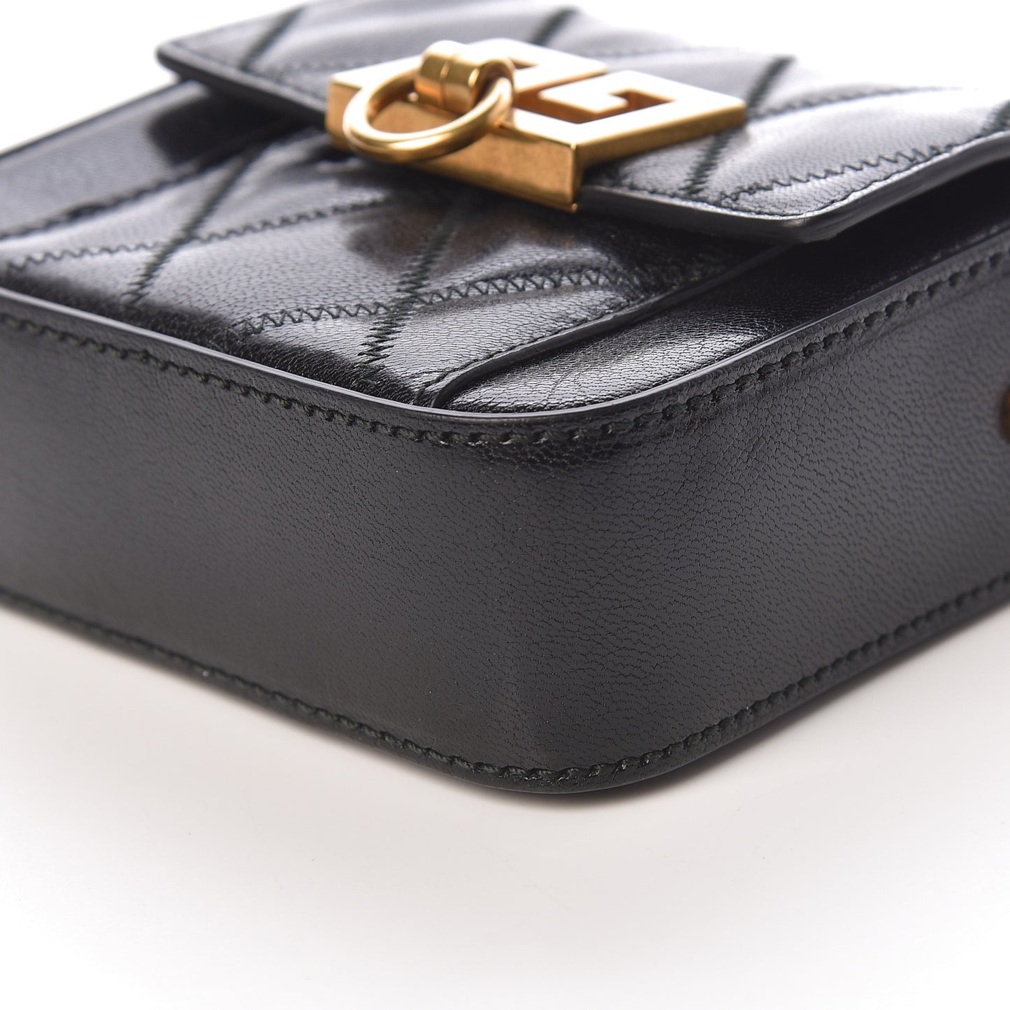 Goatskin Quilted Nano GV3 Bag Black