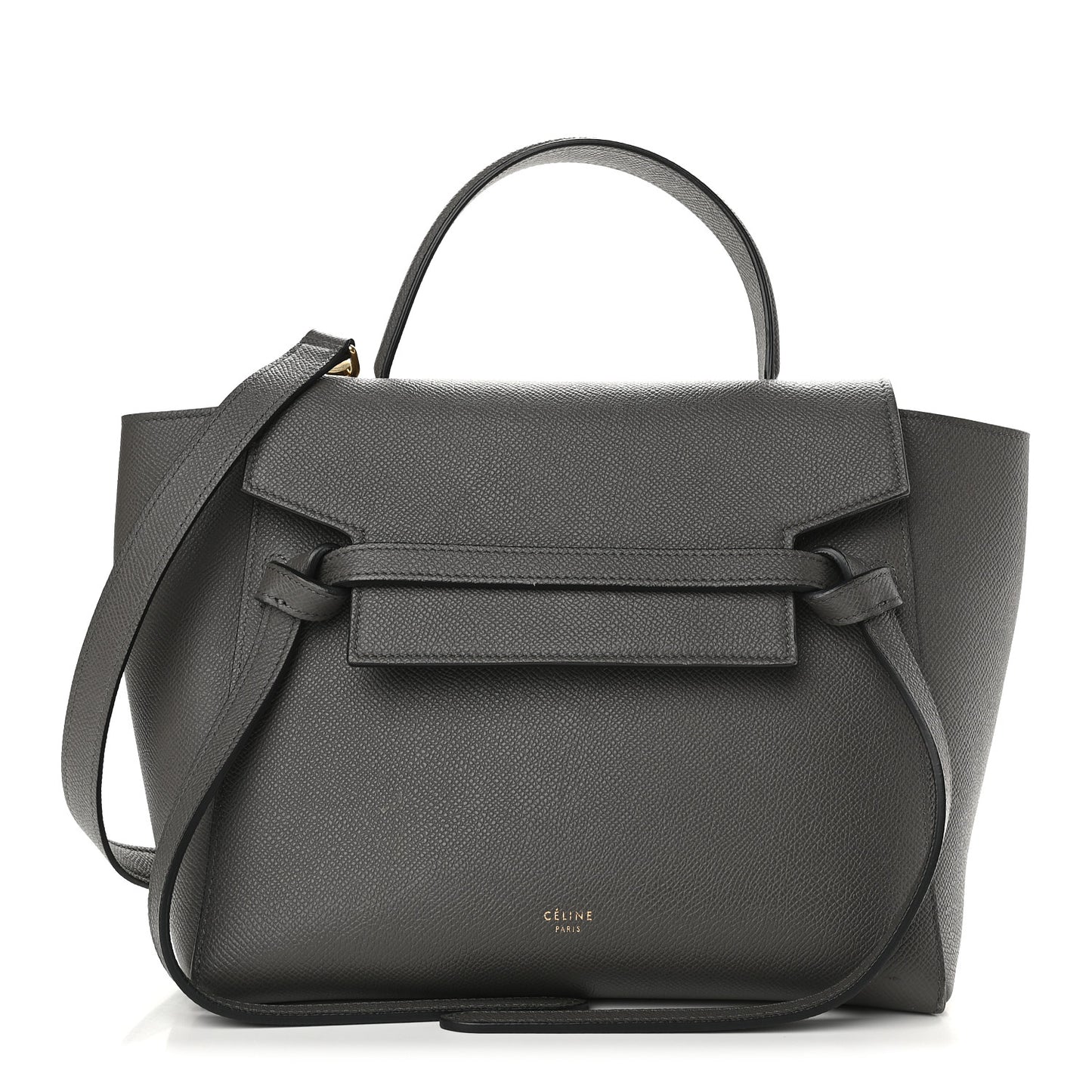 Grained Calfskin Nano Belt Bag Grey