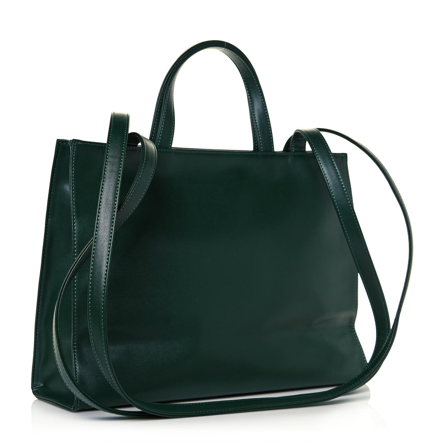 Vegan Leather Medium Shopping Bag Dark Olive