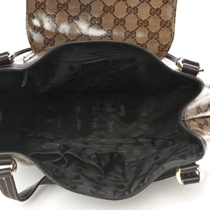 Gucci Crystal Monogram Duchessa Flap Shoulder Bag Dark Brown 3 of 10