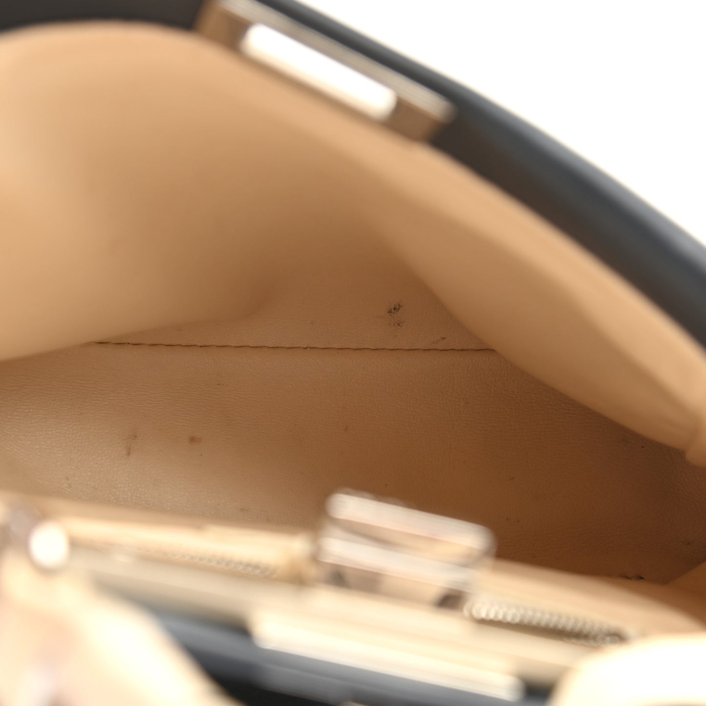 Vitello Seta Nappa Ribbon Mini Peekaboo Iconic Satchel Blue Notte Camelia