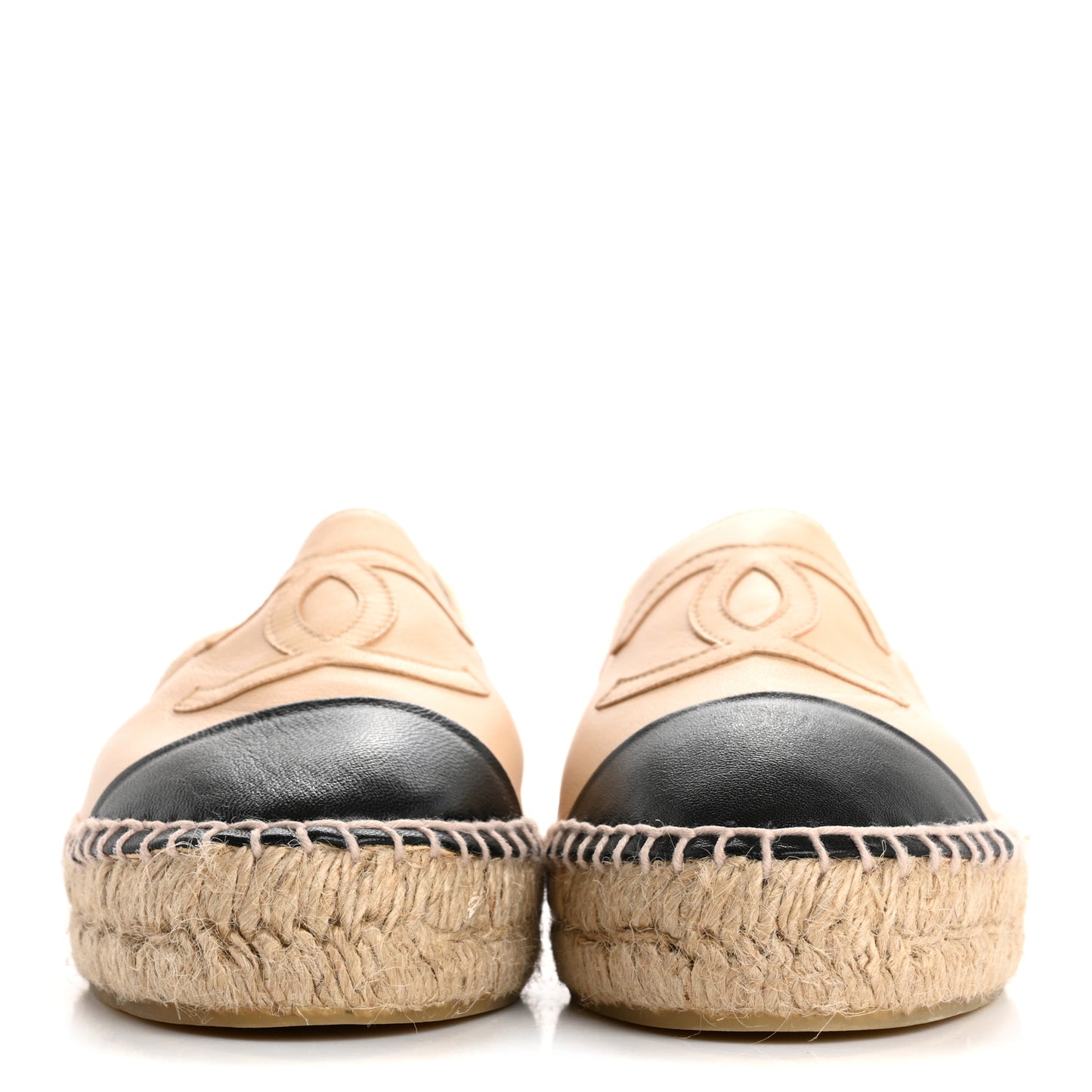Lambskin CC Espadrilles 37 Beige Black