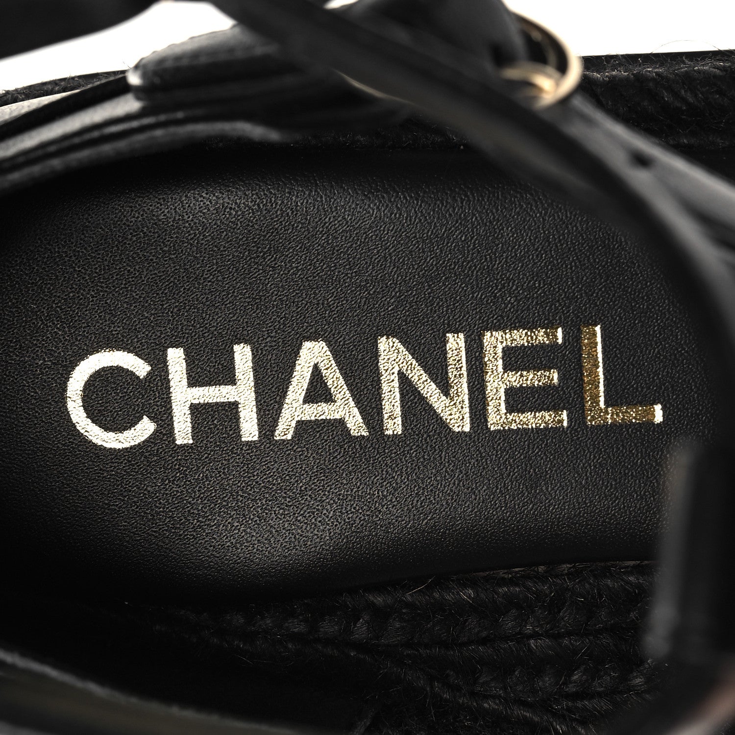 Chanel Lambskin Espadrille Sandals 40 Black 4 of 9