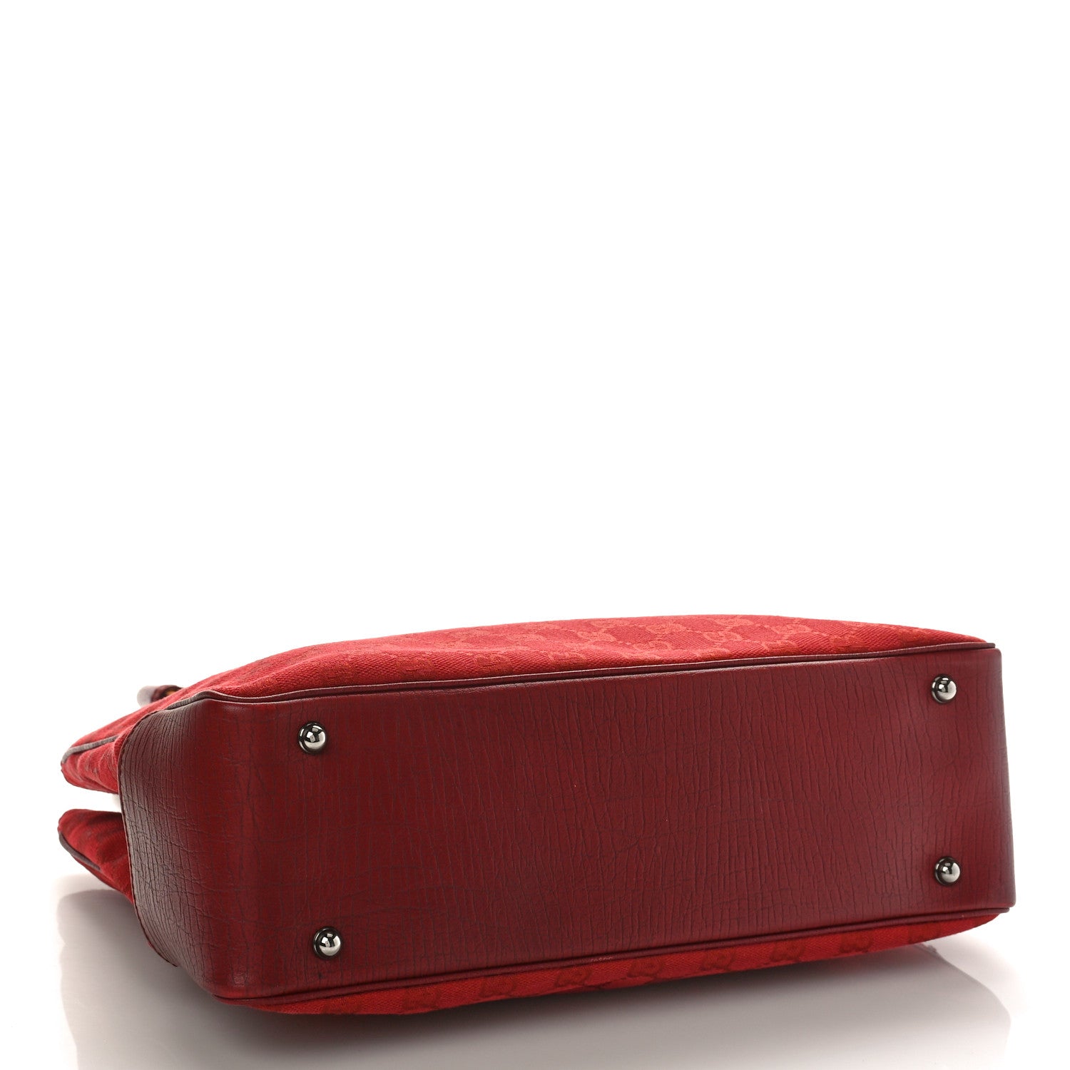 Gucci Monogram Small Bamboo Tote Red 4 of 10