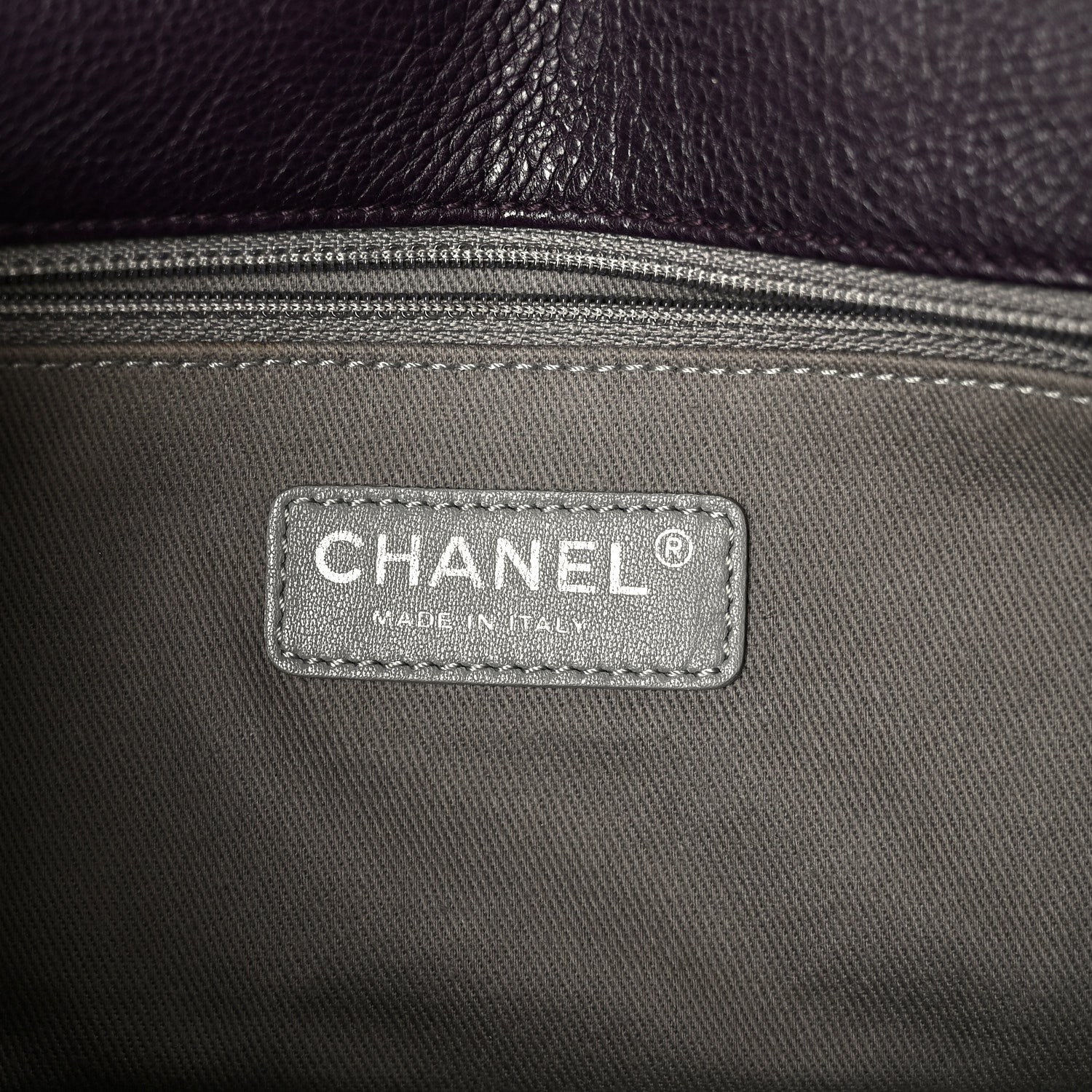 Chanel Calfskin Crystal Embossed Medium Boy Flap Plum 6 of 11