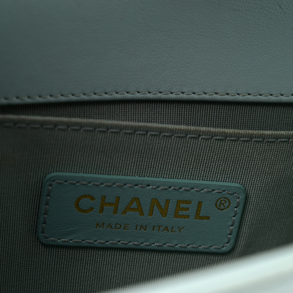 Chanel Calfskin Chevron Embroidered Small Boy By The Sea Flap Light Blue 6 of 11