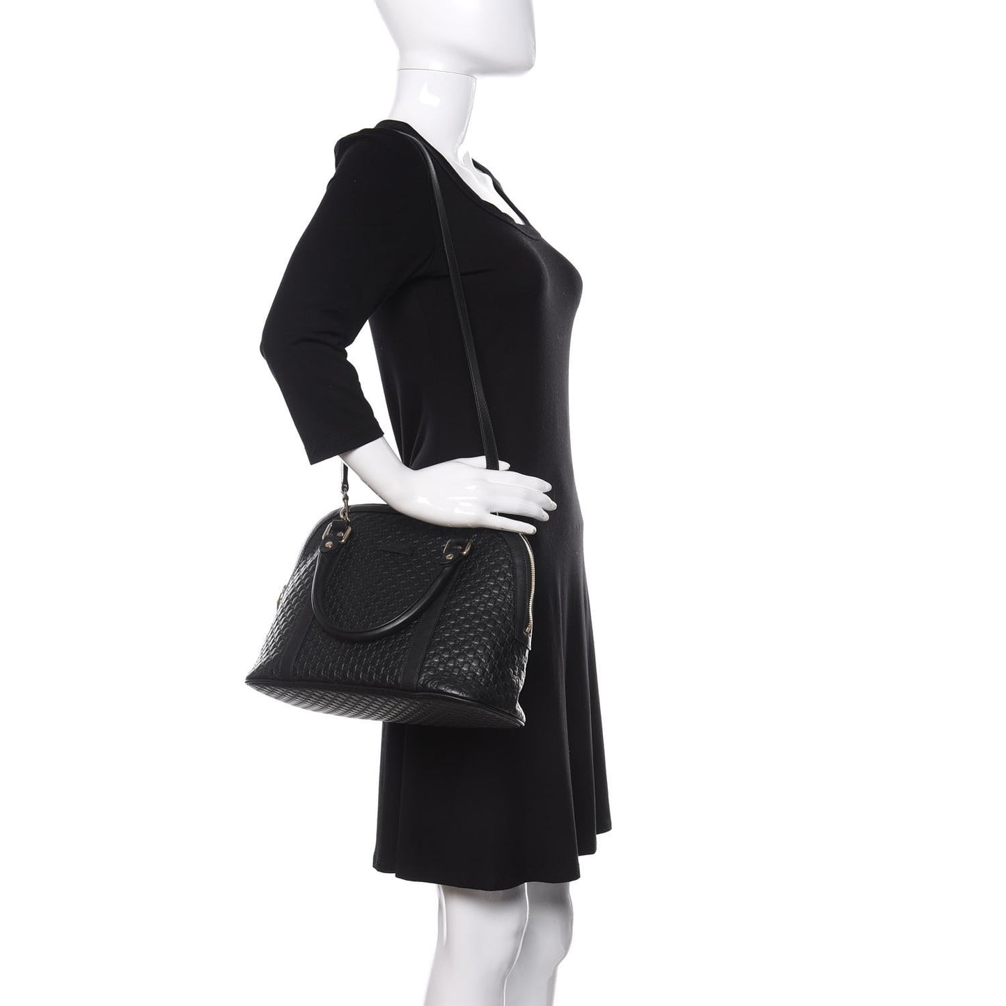 Microguccissima Medium Dome Bag Black