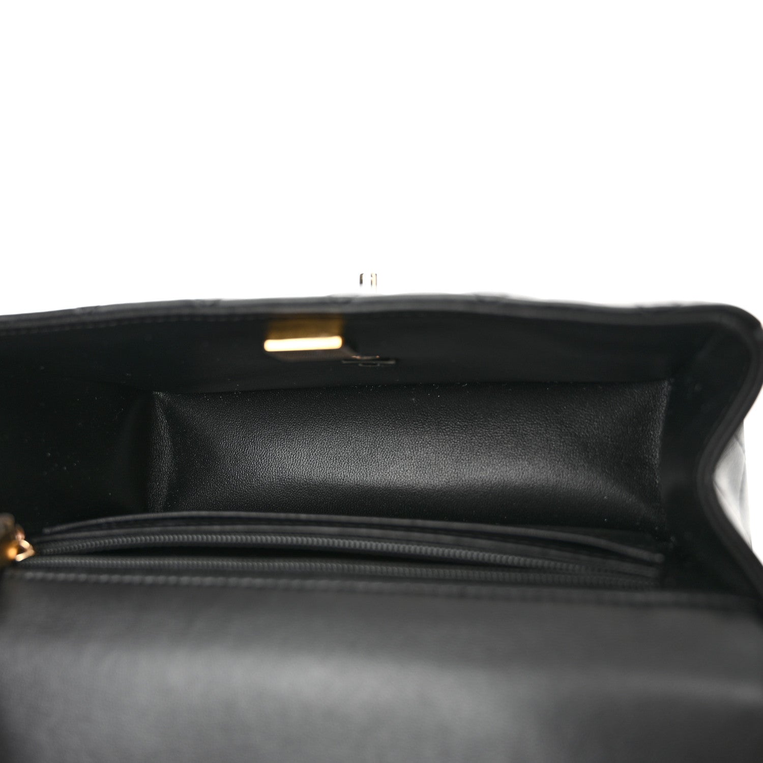 Chanel Lambskin Quilted Mini Top Handle Rectangular Flap Black 5 of 10