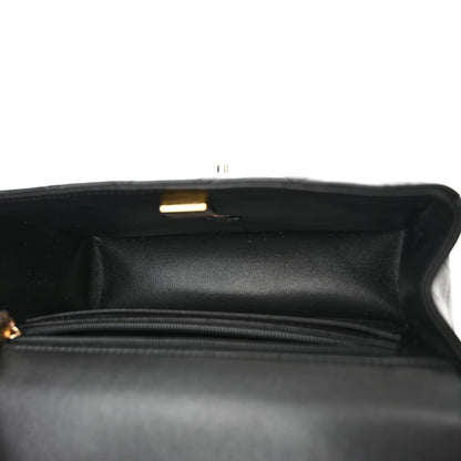 Chanel Lambskin Quilted Mini Top Handle Rectangular Flap Black 5 of 10