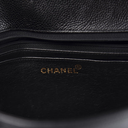 Chanel Caviar Vertical Quilted Jumbo Single Flap Black 6 of 14