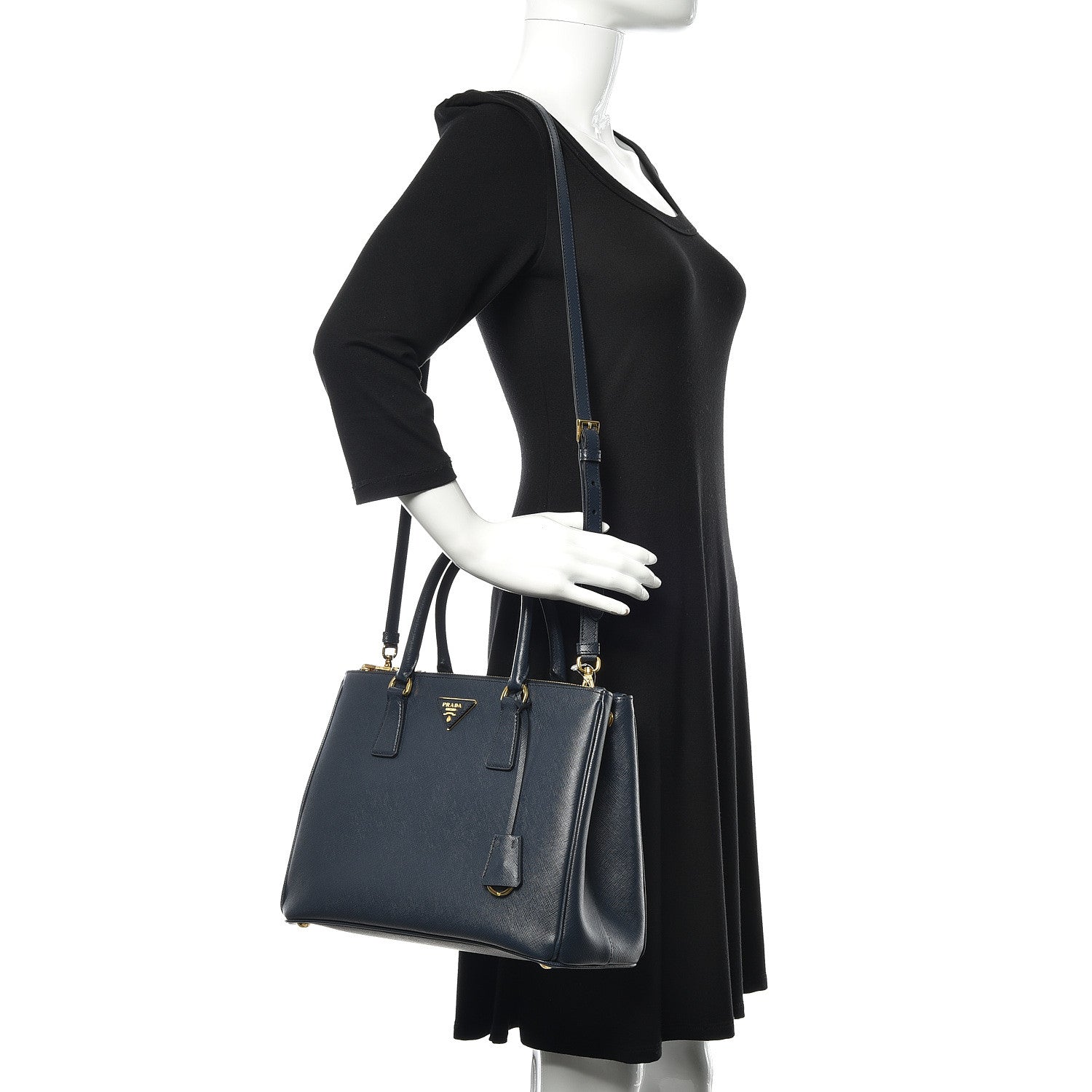 Prada Saffiano Medium Galleria Double Zip Tote Baltico 2 of 11