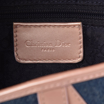 Christian Dior Patent Denim Jeans Saddle Bag Blue Pink 6 of 16