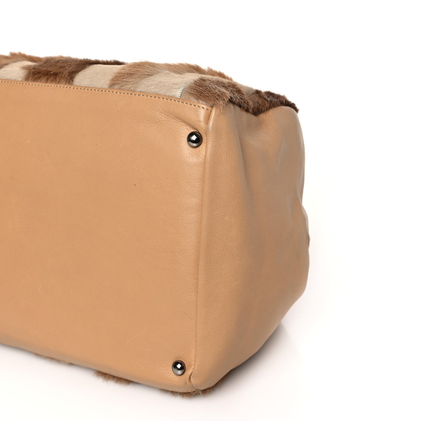 Lambskin Pony Hair Tote Dark Beige