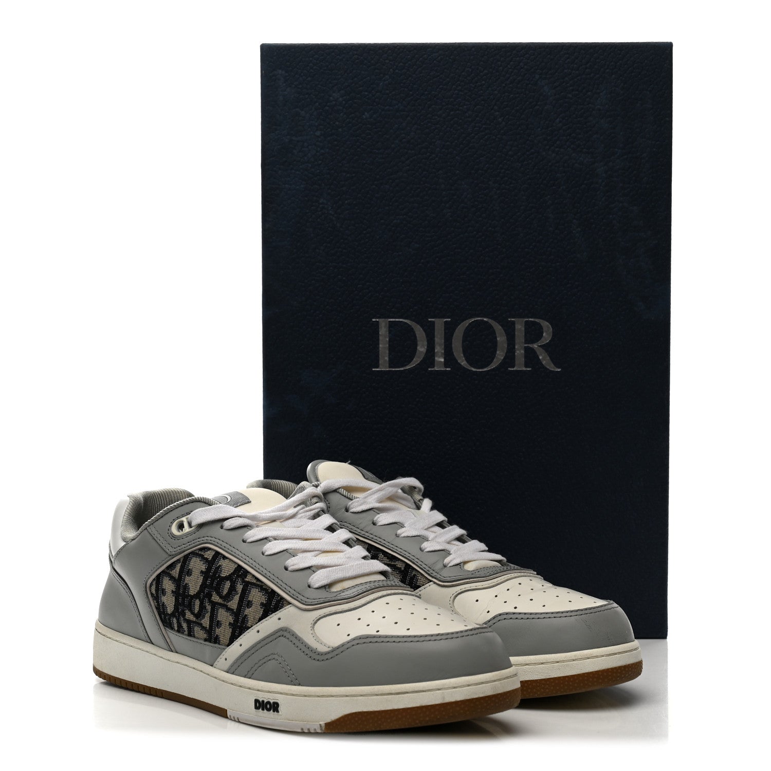 Christian Dior Smooth Calfskin Jacquard Oblique Mens B27 Low Top Sneakers 43 Beige Blue 15 of 15