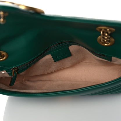 Gucci Calfskin Matelasse Small GG Marmont Shoulder Bag Emerald Green 5 of 11