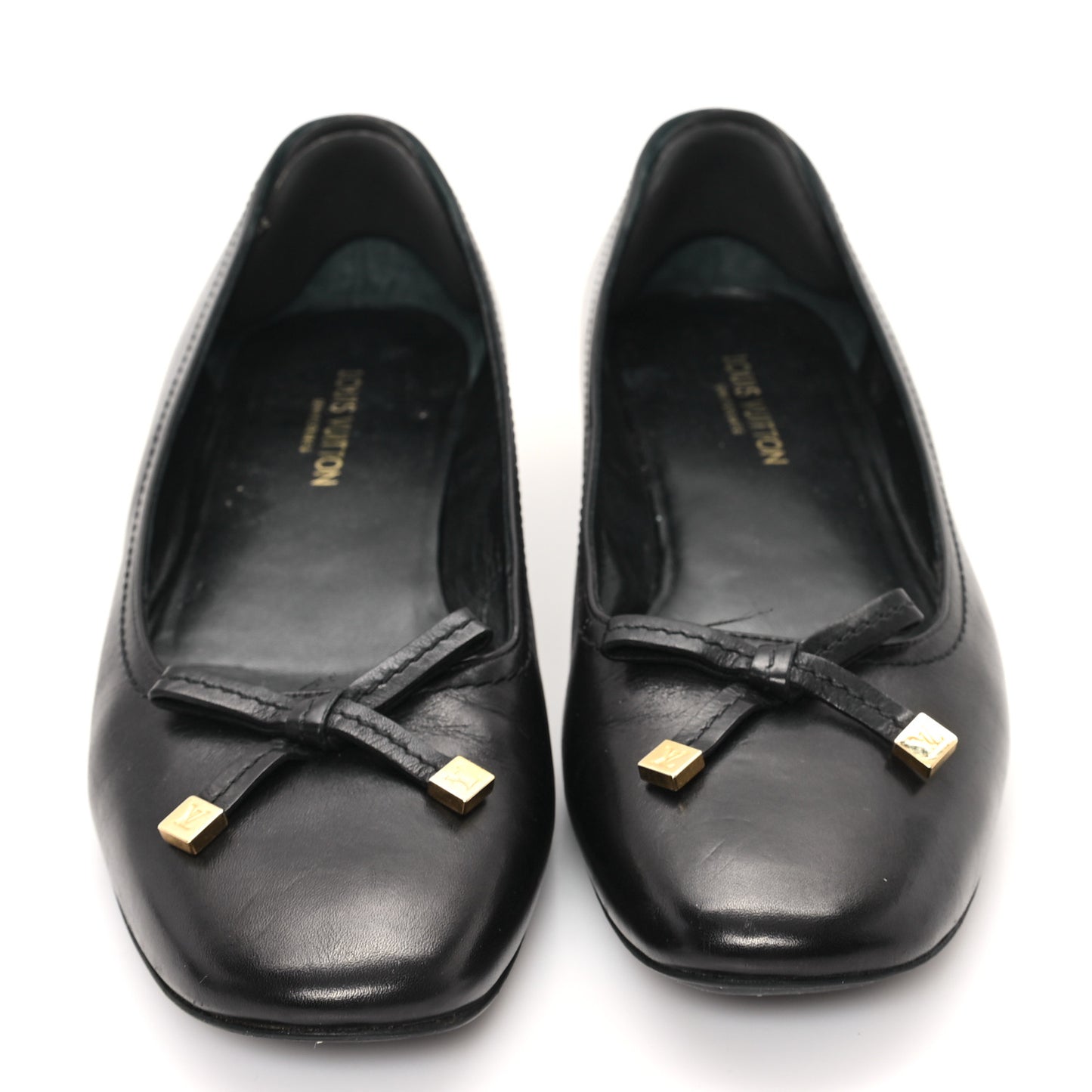Calfskin Uniformes Ballet Flats 38.5 Black