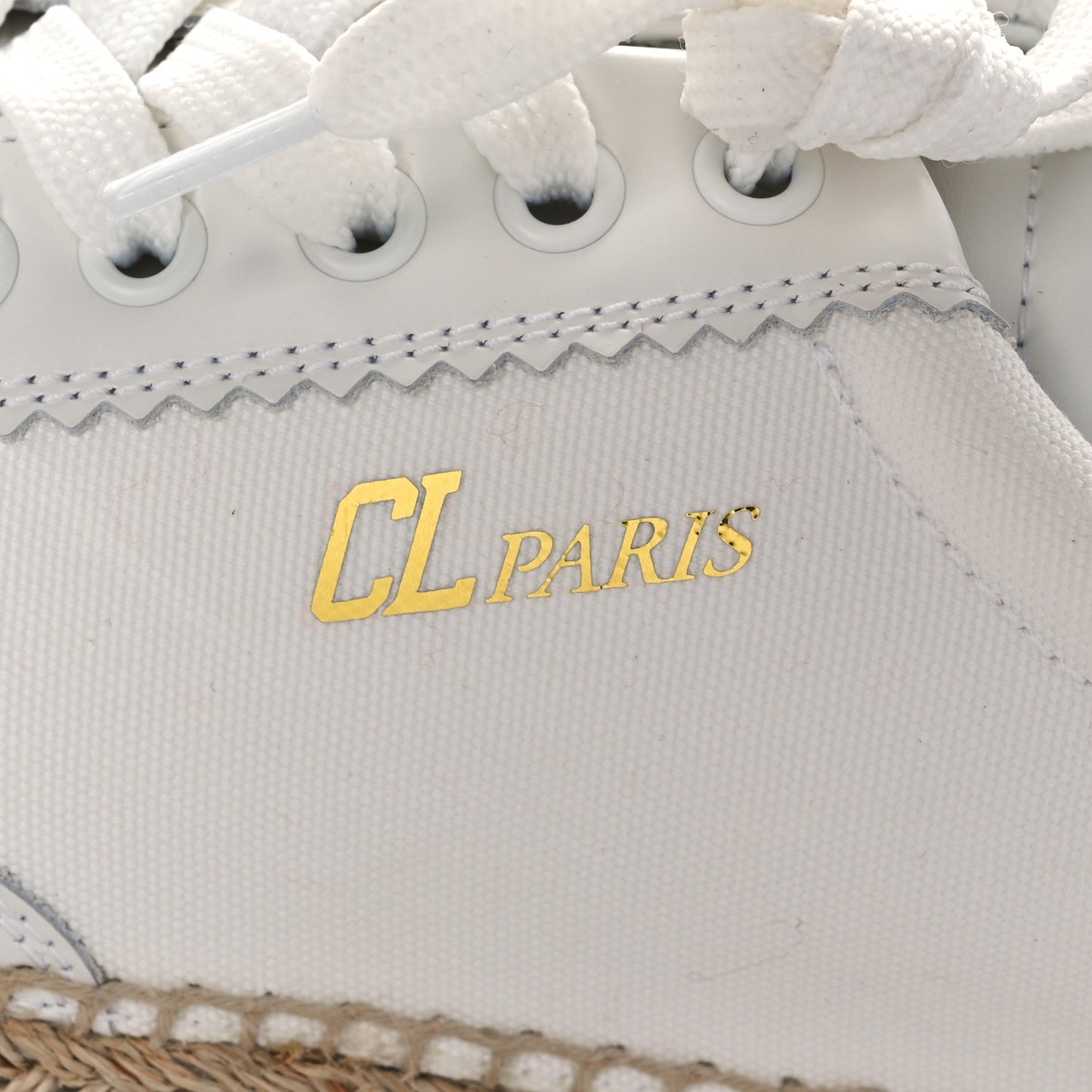 Toile Calfskin Espasneak Flat Sneaker 39 Ivory