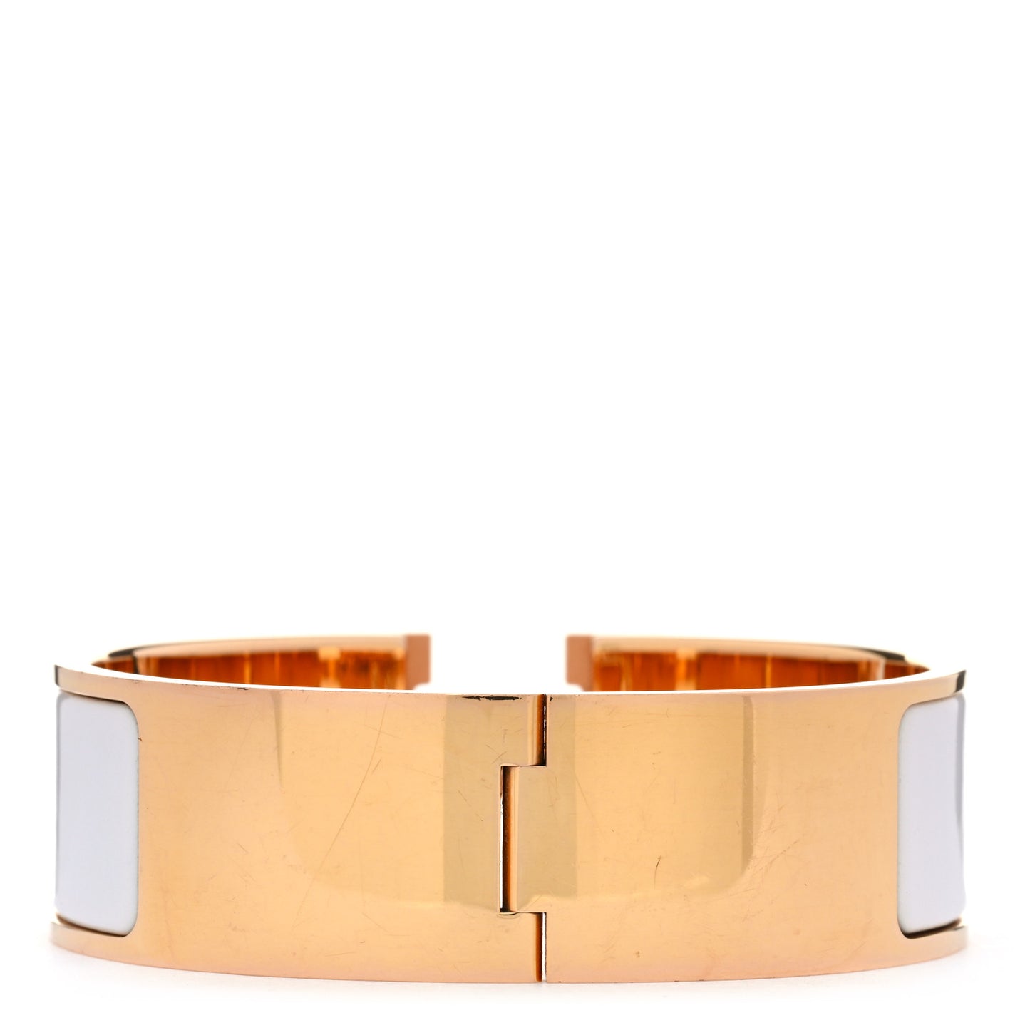 Enamel Wide Clic Clac H Bracelet GM White