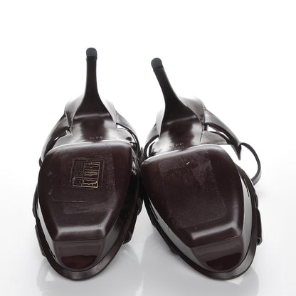 Saint Laurent Patent Tribute 75 Platform Sandals 36.5 Bourgogne 5 of 9