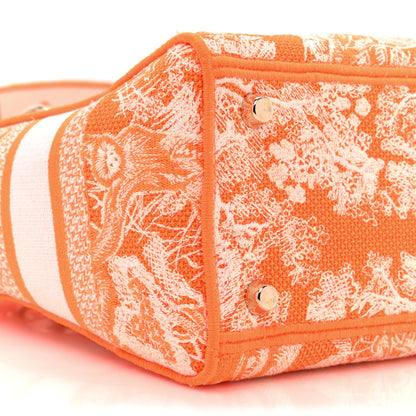 Christian Dior Canvas Toile De Jouy Reverse Embroidered Medium Lady D-Lite Fluorescent Orange 8 of 8