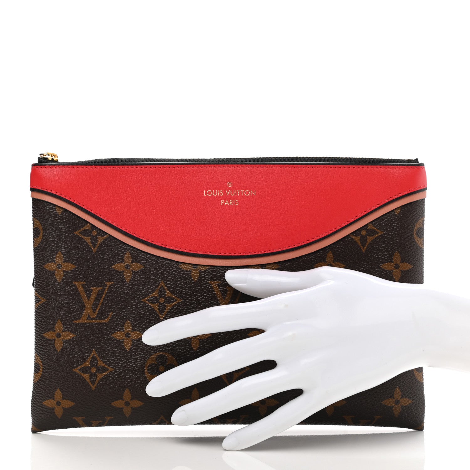 Louis Vuitton Monogram Tuileries Pochette Red 2 of 8