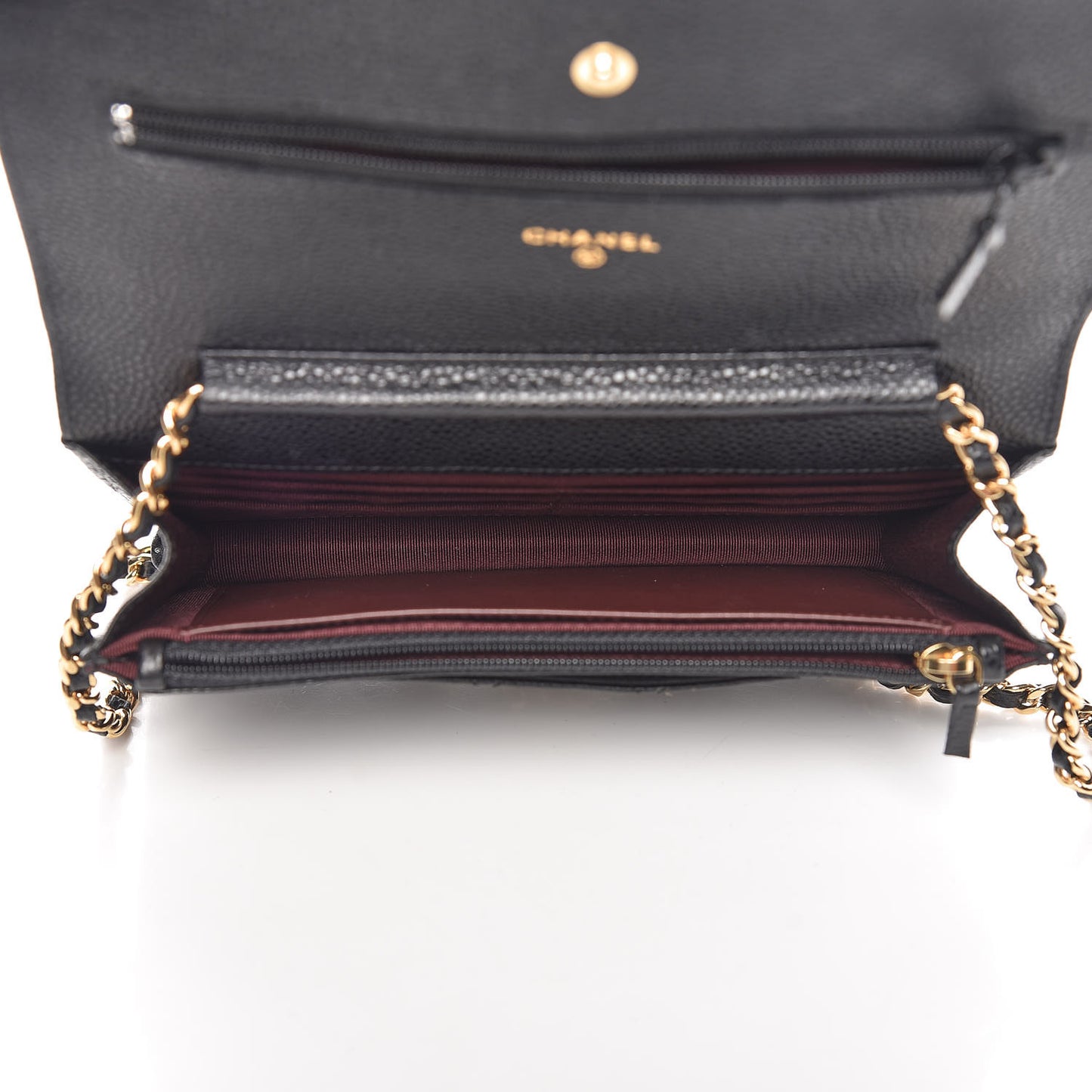 Caviar Quilted Wallet On Chain WOC Black