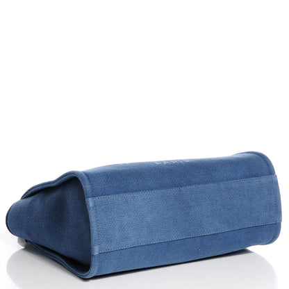 Chanel Toile Small Deauville Tote Denim Blue 4 of 8
