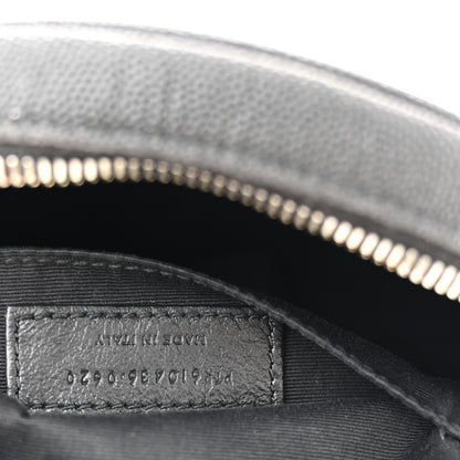Saint Laurent Grain De Poudre Matelasse Chevron Quilted Round Vinyle Camera Bag Black 7 of 10